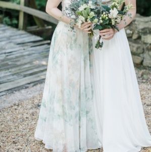 Jenny Yoo Winslow Skirt, Ivory Sage